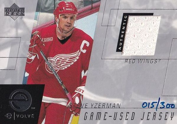 jersey karta STEVE YZERMAN 00-01 UD Game-Used Jersey eVolve /300